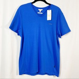 Calvin Klein Slim Fit Bright Blue V-neck T-shirt NEW NWT Med